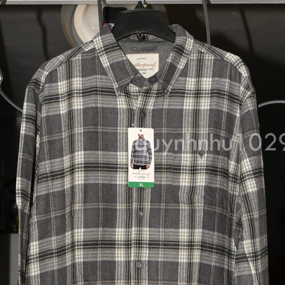 Weatherproof Vintage Men Flannel Long Sleeve Button Down Shirt - Picture 3 of 11